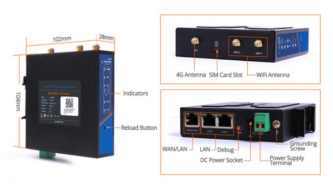 PUSR USR-G806W-E 4g Endüstriyel OpenVPN Router Europe 2.4G WiFi Geliştirilmiş 2*2 MIMO, Sim Kart yuvası ile 300Mbps'e Kadar 11